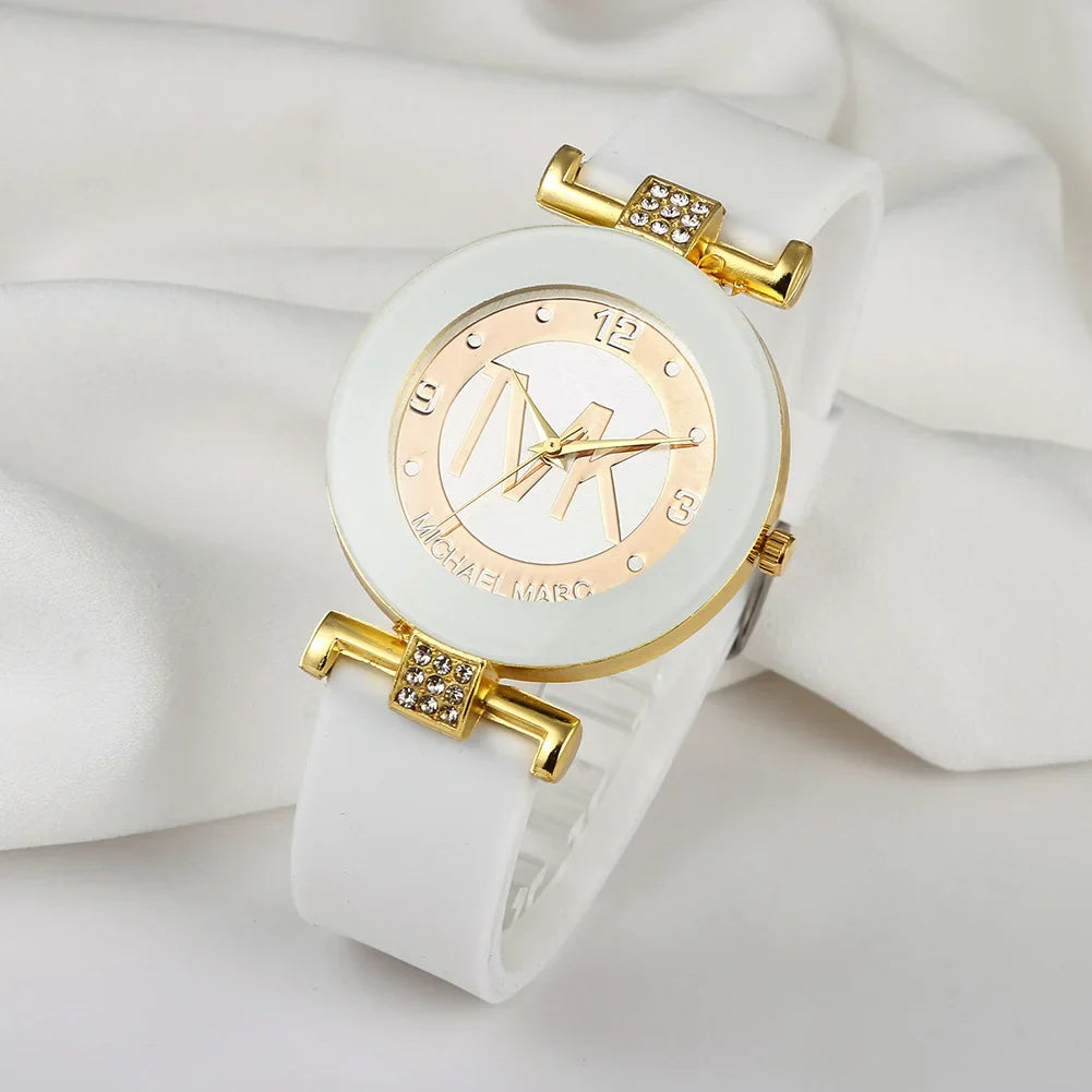 UTHAI W28 Women’s Fashion Quartz Watch - Light Luxury Diamond and Silicone Band, College Girl Timepiece