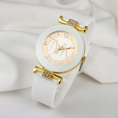 UTHAI W28 Women’s Fashion Quartz Watch - Light Luxury Diamond and Silicone Band, College Girl Timepiece