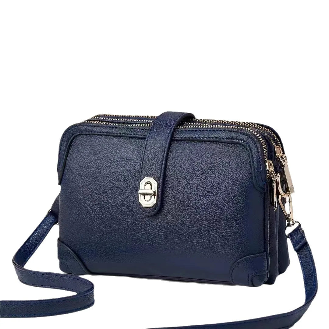 PU Leather Small Square Crossbody Bag - Elegant Casual Shoulder Handbag for Women
