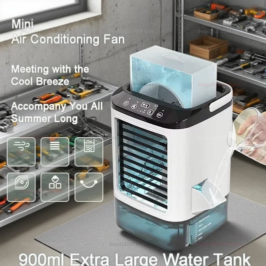 Portable Mini Desktop Air Cooler Fan – Silent USB-Powered Fan with Spray Humidifier for Cooling and Moisturizing Home or Office