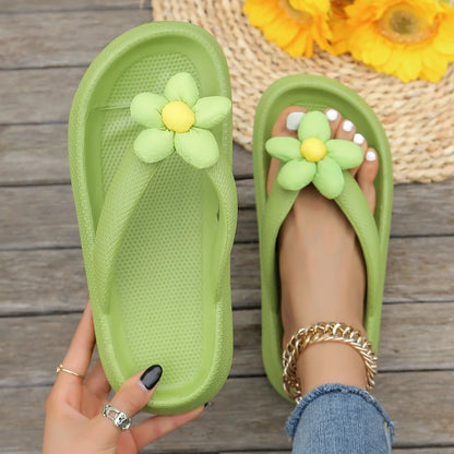 Women’s Phalaenopsis Flower Flip Flops - Cute Multicolor Summer Slippers