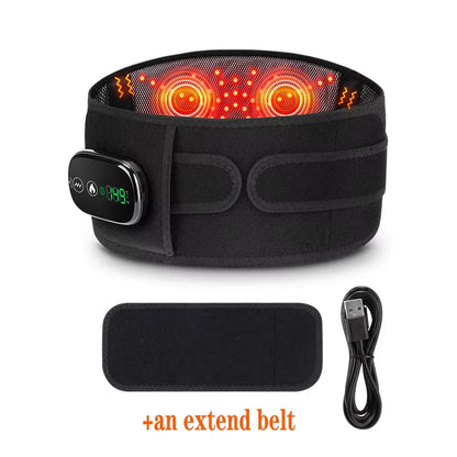 Cordless Heated Waist Belt Massager – Lumbar Support with Vibration Massage for Lower Back Pain Relief