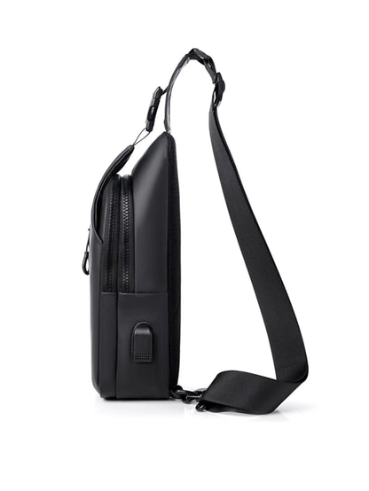 Men's Large Capacity USB Charging Chest Bag – Lightweight Multifunctional Commuter Shoulder Crossbody Bag