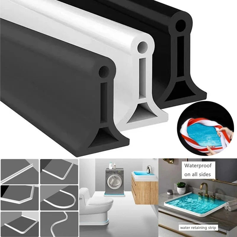 Bendable Bathroom Water Stopper - Shower Floor Wet/Dry Separation - Kitchen Sink Splashproof Blocker - Water Dam Shower Accessories