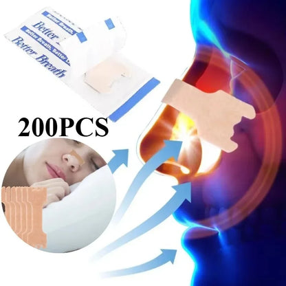 100/200/300PCS Nasal Breathing Strips — Anti-Snoring Nose Patch for Better Sleep and Easier Breathing