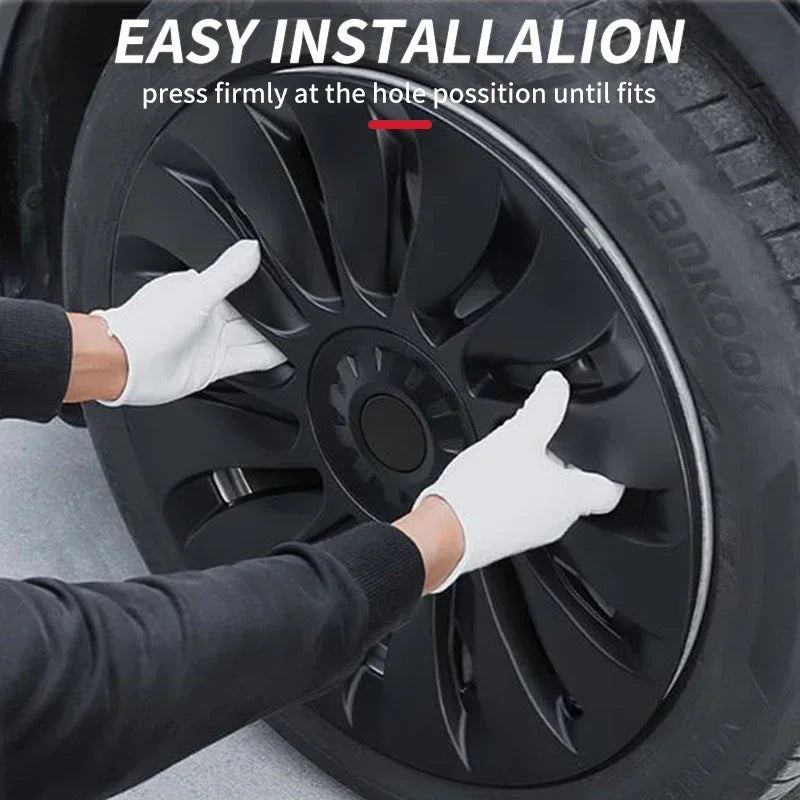 4PCS HubCap Performance Rim Covers – Replacement Wheel Caps for Tesla Model Y 19-Inch (2018-2024)
