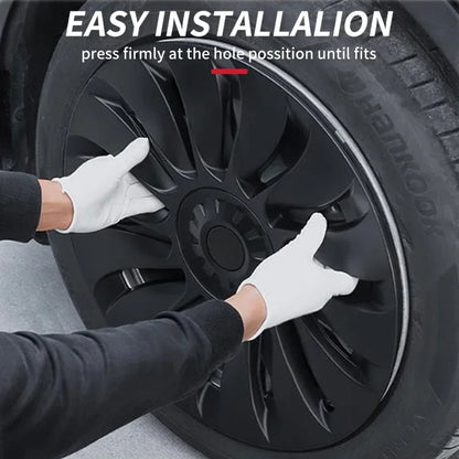 4PCS HubCap Performance Rim Covers – Replacement Wheel Caps for Tesla Model Y 19-Inch (2018-2024)