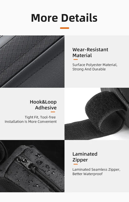Ultralight Mini Bike Frame Bag – Water-Repellent Top Tube Triangle Pannier for MTB & Road Bikes