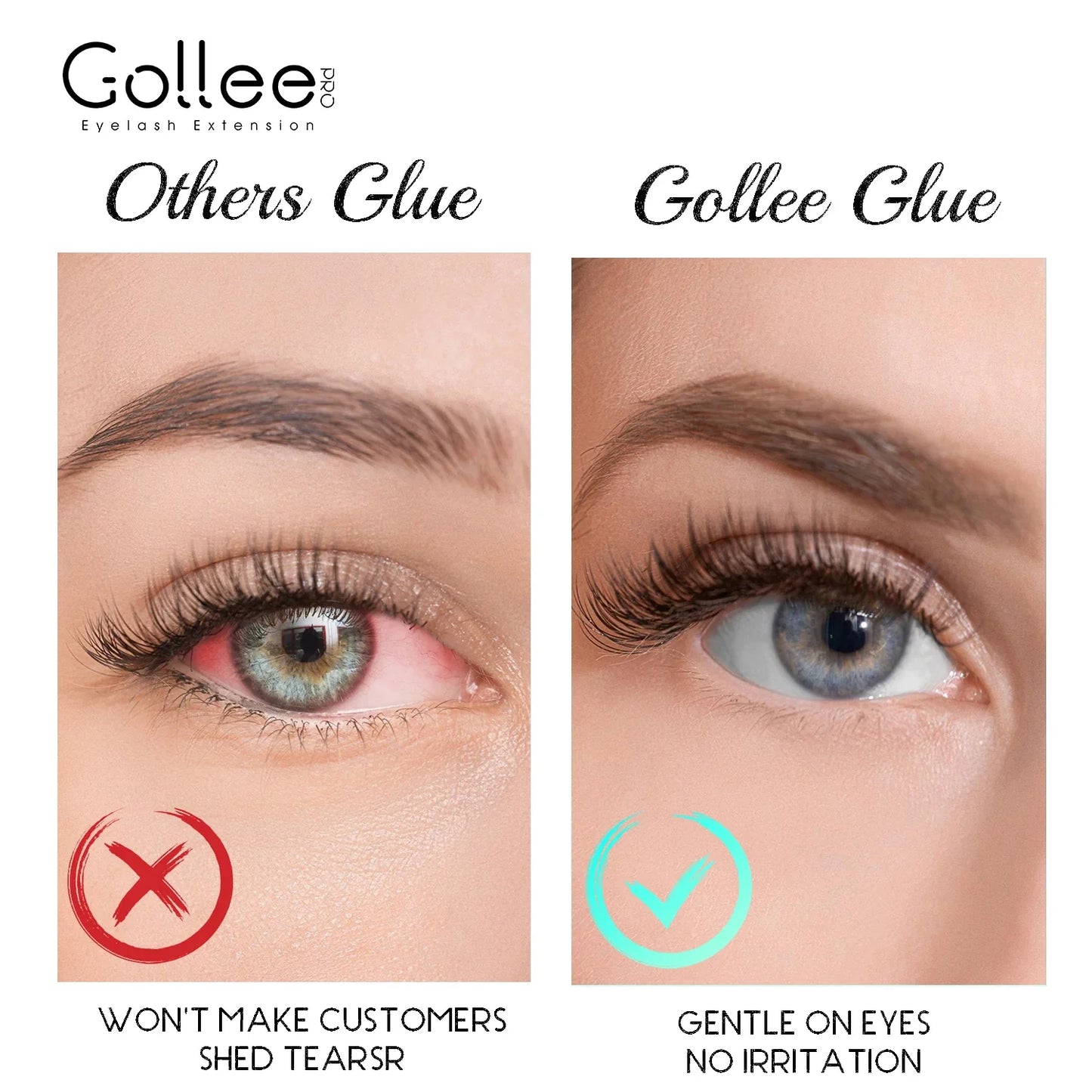 New Gollee 0.5s Quick-Dry Waterproof Eyelash Extension Glue – 6-8 Weeks Long-Lasting Adhesive