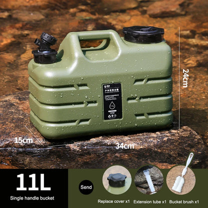 11L Portable Water Bucket - Large Capacity Canister with Detachable Faucet, No Leakage for Outdoor Travel and Driving