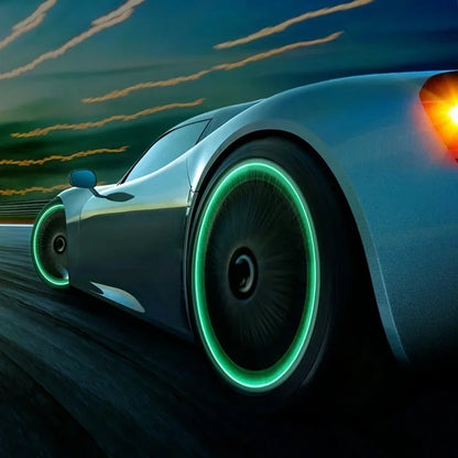 12Pcs Luminous Valve Stem Caps - Fluorescent Night Glowing Wheel Hub Caps for Motorcycle, Bicycle and Car Tyres