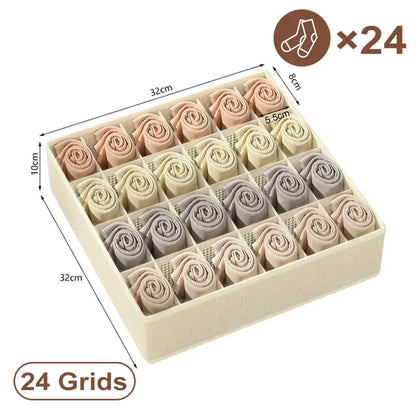 Underwear & Clothing Organizer Storage Box – Sports Bra, Socks & Panties Drawer Divider for Wardrobe & Cabinet Organization