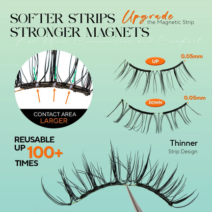 VYRILA Soft Magnetic Eyelashes Reusable No Glue 3D Natural Look Magnetic Lashes Kit Easy Apply Eye Makeup