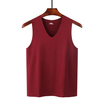Men’s Silk Seamless Tank Top – Sleeveless Sport Vest Casual Gym Undershirt for Summer Comfort Wear