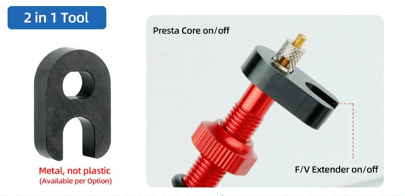 Deemount Presta Valve Core Replacement — Brass FV Nozzle with Alloy Remover Tool for MTB & Road Bikes