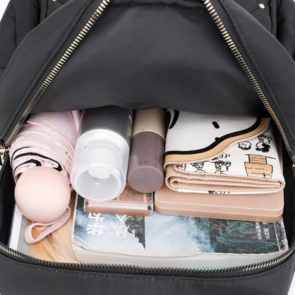High-Quality Nylon Women's Backpack - Large Capacity, Versatile and Casual Travel Shoulder Bag for Teens