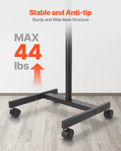 SucceBuy Mobile Rolling TV Stand Cart with Wheels for Multiple TV Sizes – Portable Adjustable TV Mount for Living Room, Bedroom & Office