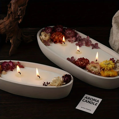 DIY Concrete Candle Boat Silicone Mold | Elliptical Gypsum Storage Tray | Candle Cup Mold