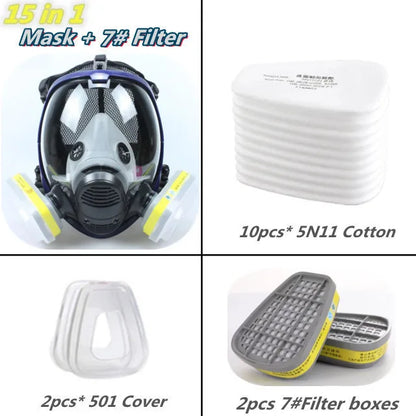 Chemical Gas Mask 6800 – Full Face Anti-Fog Respirator for Industrial, Welding, Spray Paint, Acid Gas Protection
