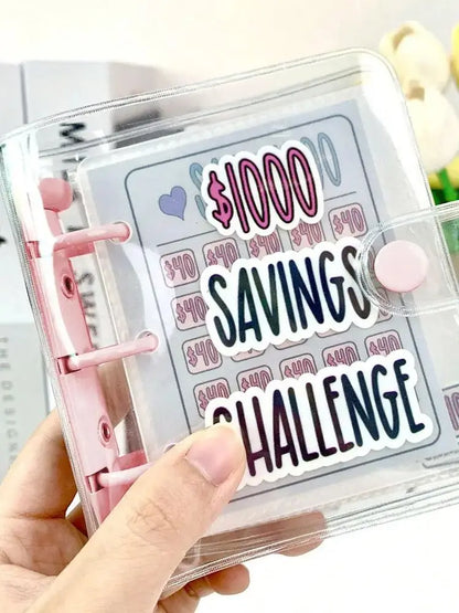 1000 Savings Challenge Binder – Money Saving Book with Envelopes, Envelope Savings Challenge, Mini Budget Organizer