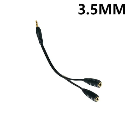 Dual Female 3.5mm Audio Y Splitter Cable 1 Male to 2 Female Adapter for Earphones Headphones MP3 MP4