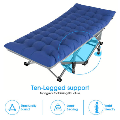 Folding Camping Cot – Portable Heavy Duty Outdoor Bed for Adults, Beach, RV, and Noon Break, 200KG Weight Capacity