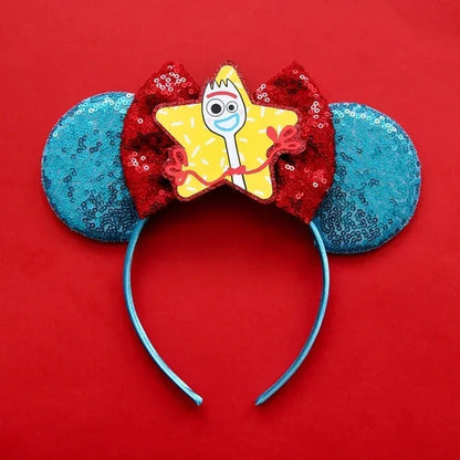 Toy Story Character Headbands - Sequin Bow, Woody, Buzz Lightyear & Alien Hair Accessories for Girls