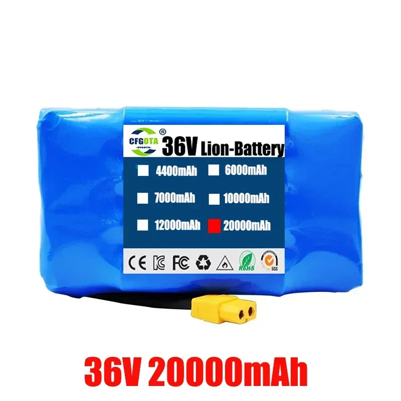 Genuine 36V 12Ah 10S2P Lithium-Ion Battery Pack — Rechargeable Battery for Electric Scooter, Hoverboard & Unicycle