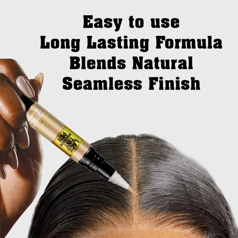 Tinted Lace Precision Parting Pen | Wig Lace Tint with Brush Applicator, Easy to Use & Long-Lasting Formula