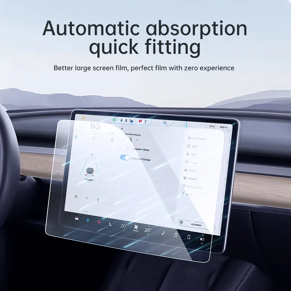 YZ Tempered Glass Screen Protector for Tesla Model 3 Y X 2021-2023 – HD Center Control Protection Film Accessory