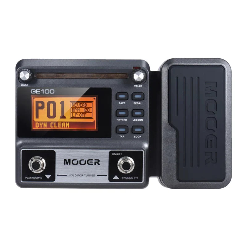 MOOER GE100 Guitar Multi-Effects Processor – Pedal with Loop, Tuner, Tap Tempo, Rhythm, Scale & Chord Lessons