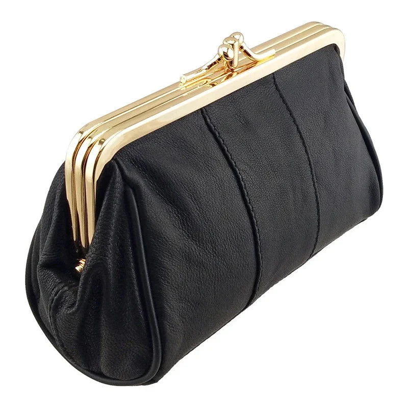 BELLO TUTTI Leather Mini Coin Purse - Women’s Small Wallet with Metal Clasp, Key Holder & Card ID Pocket