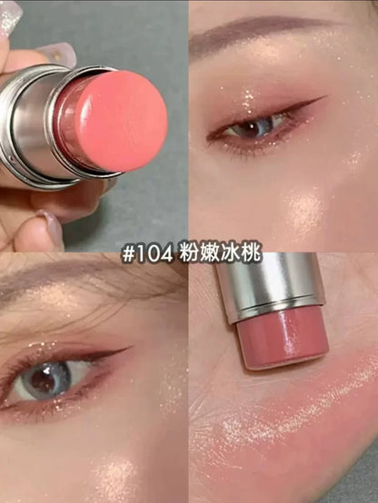 KAXIER High Gloss Stick Highlighter Blush — Waterproof Shimmer Face Contour Illuminator & Brightening Rouge