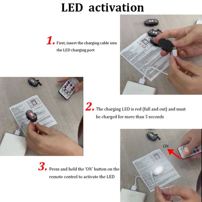 Wireless RGB LED Aircraft Strobe Lights - Motorcycle Flash Position Warning Lights - for Airplanes, Helicopters, and More
