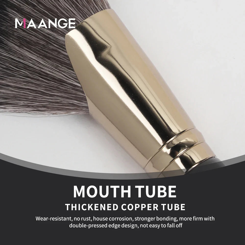 MAANGE Angled Blush & Bronzer Brush – Dense Premium Makeup Brush for Face Contouring & Highlighting, Ideal for Creams & Powders