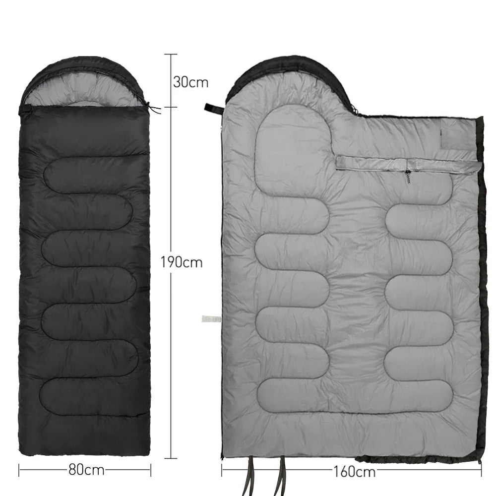 Lightweight 4-Season Camping Sleeping Bag – Warm Envelope & Mummy Style for Backpacking, Outdoor, and Winter Use