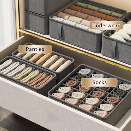 Underwear & Socks Cabinet Drawer Organizer – Wardrobe Storage Box for Clothes, Ties, Pants & Bras