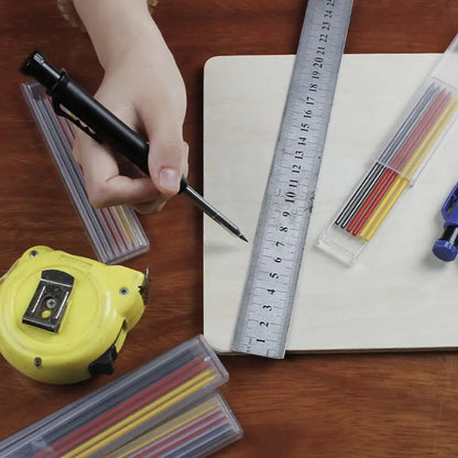 Carpenter Pencil Set for Woodworking - 5 Colors Mechanical Pencils with Refill for Carpentry Marking & Construction Jobs