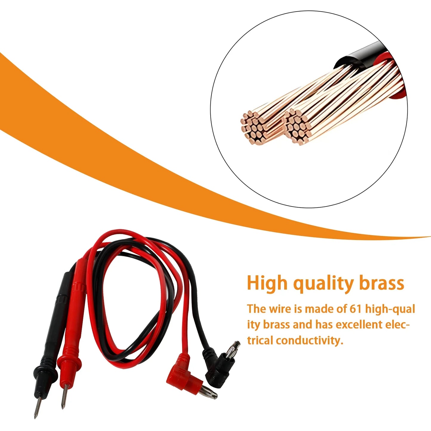 Multimeter Test Leads with Alligator Clips, Banana Plug Universal Cable, Crocodile Clip Test Wires