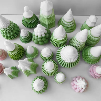 3D Origami Christmas Tree Silicone Mold — DIY Aroma Candle, Plaster & Gel Mold for Handmade Creative Holiday Decorations