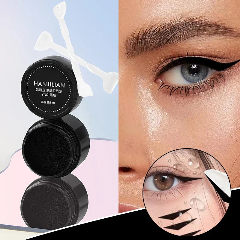 Waterproof Lower Eyelash Stamp Set - Easy-to-Use Quick Dry 2-in-1 Eye Liner with 0.01mm Tip & Ink for Lower Lashes
