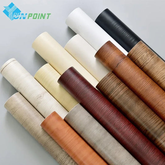 PVC Waterproof Self-Adhesive Wallpaper Roll — Wood Grain Vinyl Decorative Film for Furniture, Cabinets, and DIY Home Decor