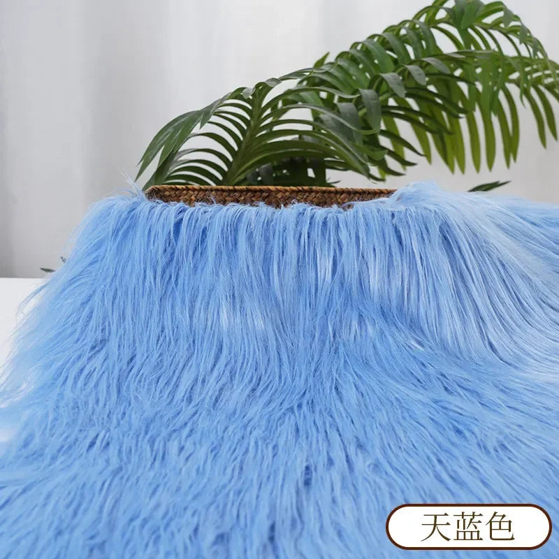 25x45cm Long Hair Faux Fur Fabric — DIY Animal Suit, Doll Hair, Beard Craft Material for Patchwork, Garment Sewing Accessories