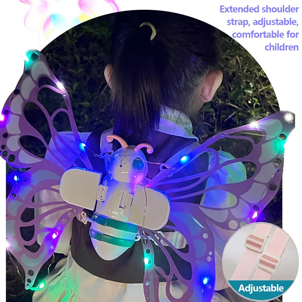 Electric Butterfly Fairy Wings with Lights — Moving Elf Angel Wings for Kids Cosplay & Dress Up