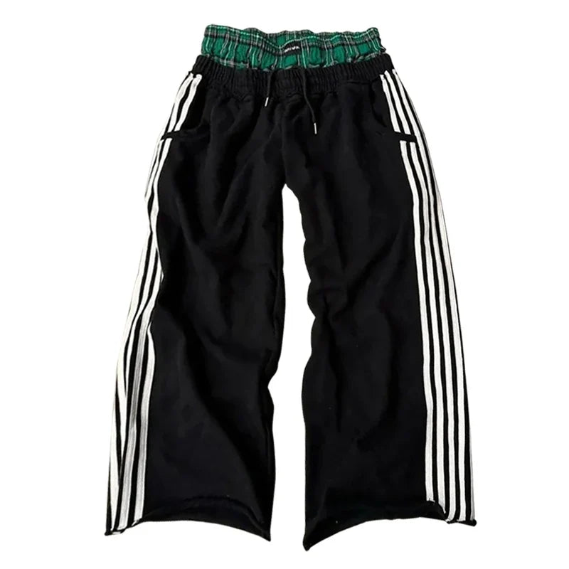 Y2K Retro Embroidered Sweatpants - Unisex Harajuku Goth Wide Leg Baggy Streetwear
