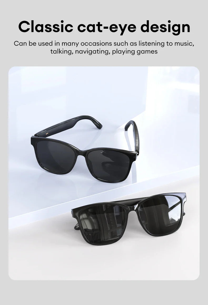 Choice HYUNDAI C8 Bluetooth 5.4 Glasses – Wireless Earphones with HD Mic, Multi-Function Keys, Driving Sunglasses (Lenovo C8 Compatible)