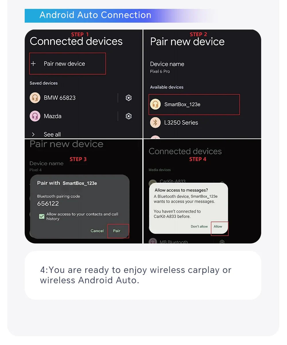 XUDA 2025 2-in-1 Wireless CarPlay & Android Auto Mini Box — Smart Plug & Play Adapter with Bluetooth & Fast WiFi Connect