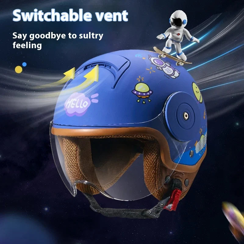 BYB Children's Helmet – 3C Certified National Standard Class A Baby Helmet for All Seasons, Cartoon Electric Vehicle & Motorcycle Safety Helmet