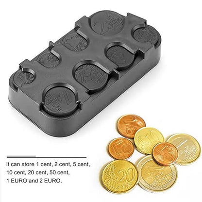 Plastic Mini Euro Coin Dispenser – Car Storage Wallet & Savings Box, Coin Holder Case for Euro Coins