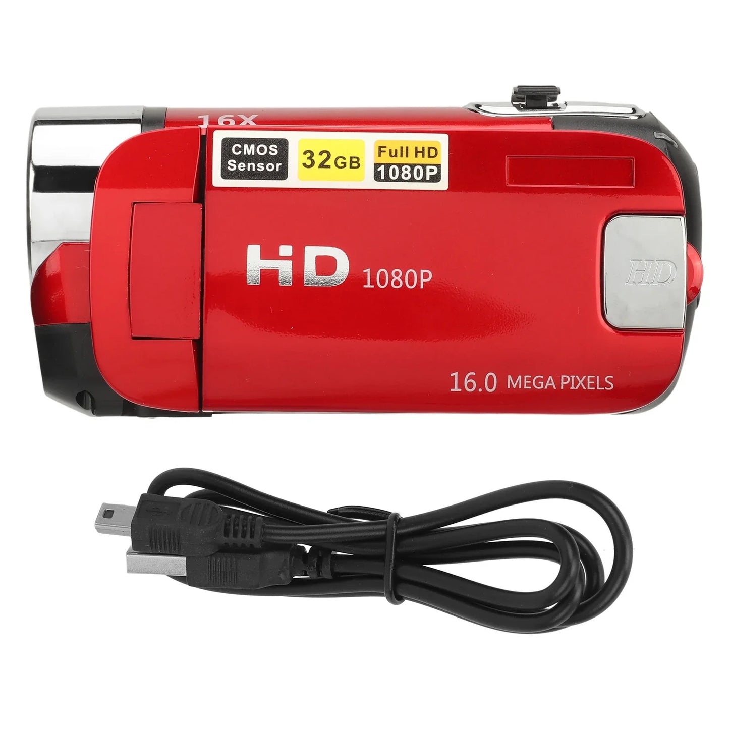 D90 1080P 16MP Digital Camera – 2.4" Rotatable Screen, 16X Zoom, HD Video Recorder with Fill Light